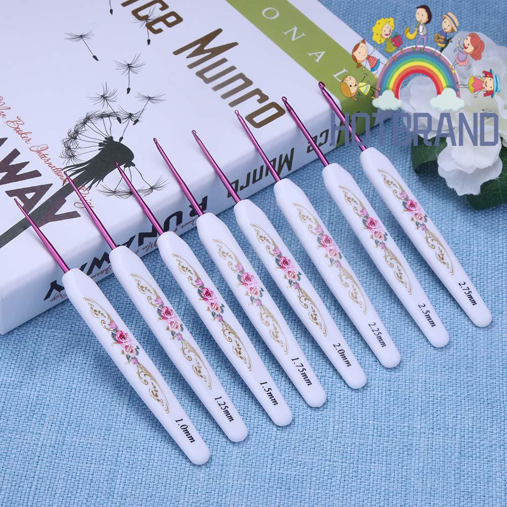 Set 8 kim đan móc len có tay cầm bằng nhôm mềm mại