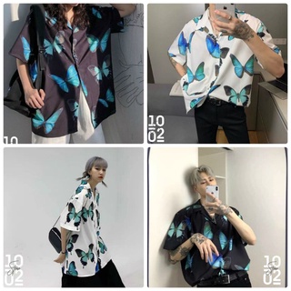 Áo sơ mi phom rộng hoạ tiết