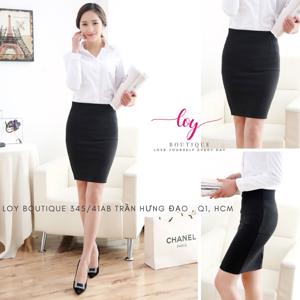 [BIGSIZE S-3XL] Chân váy bút chì công sở - lưng cao - xẻ sau- chất thun dày - ôm dáng không nhăn không xù không dão