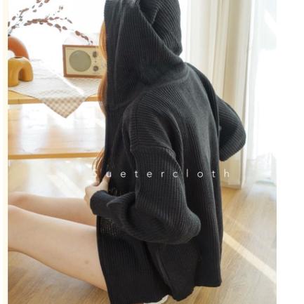 Star SellerKayla Áo Khoác Hoodie Dệt Kim Dày Trơn Cao Cấp Phong Cách Hàn Quốc Giao Hàng Miễn Phí