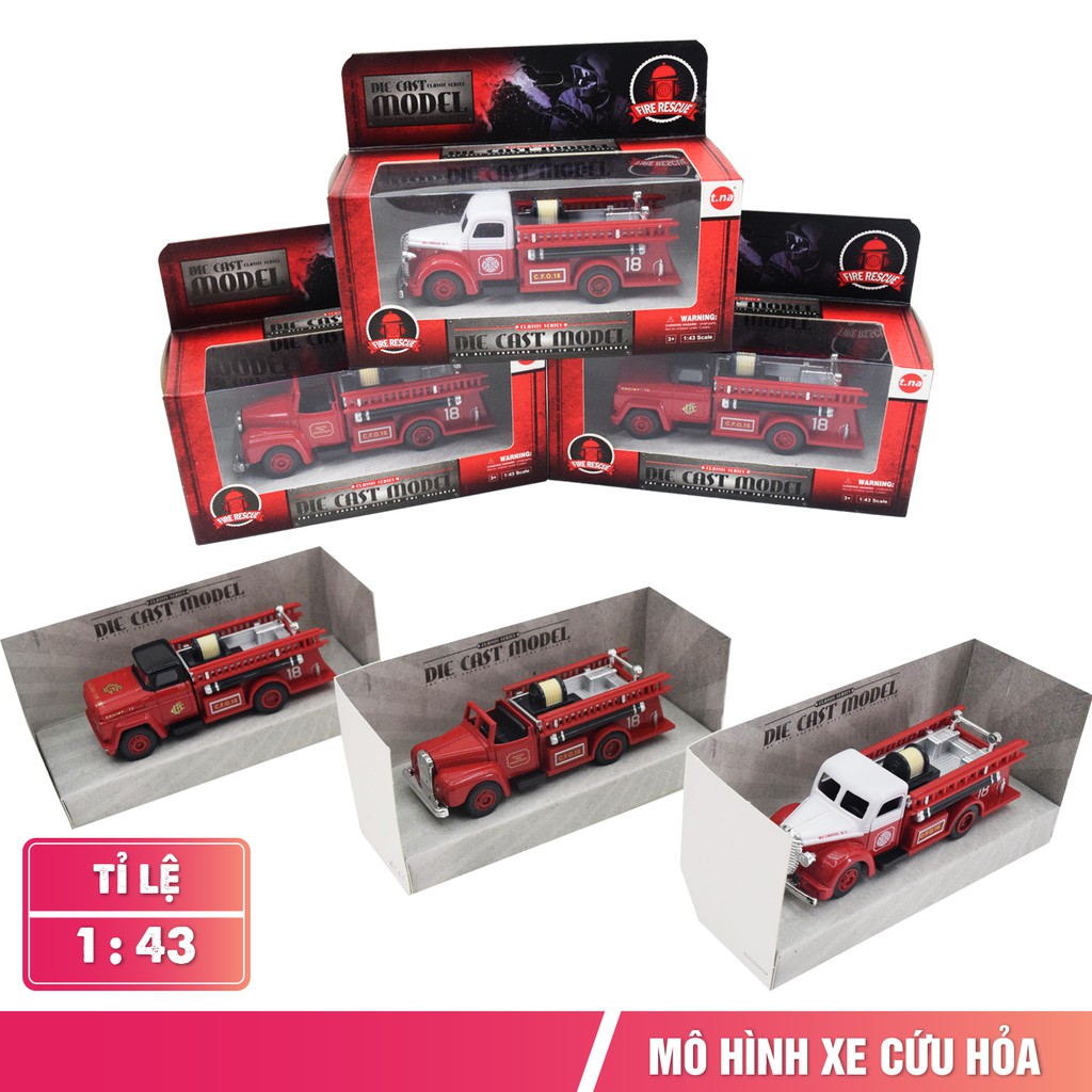 Mô hình xe cứu hỏa tỉ lệ 1:43 chất liệu hợp kim đạt tiêu chuẩn an toàn cho bé