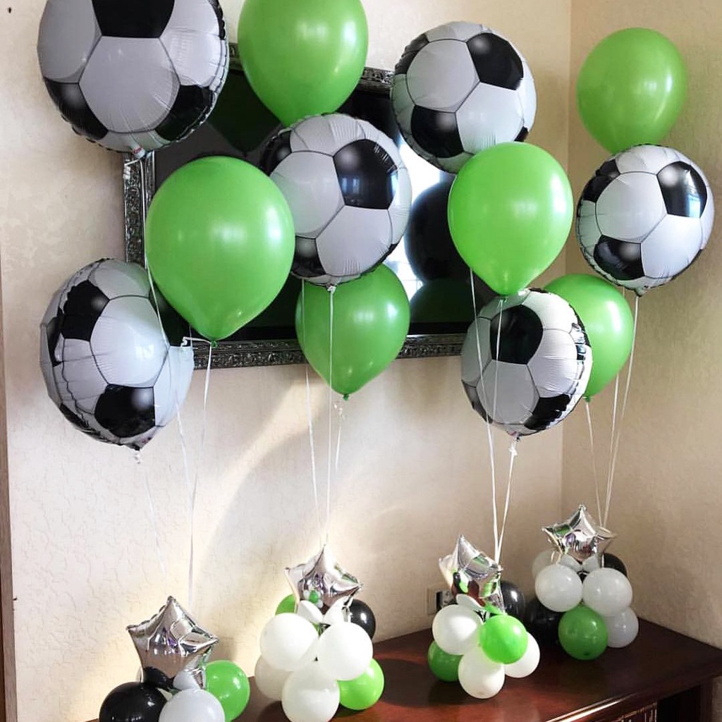 Bong Bóng Cao Su 12 inch Hình Quả Bóng Đá Trang Trí Tiệc Sinh Nhật Cho Bé