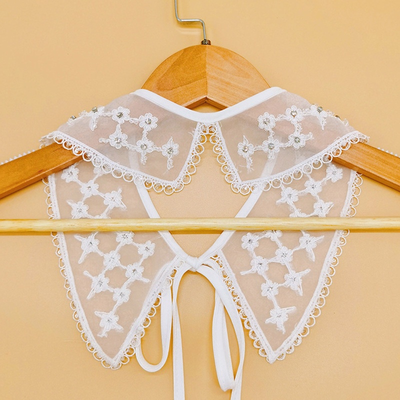 Khăn Quàng Cổ Bằng Lưới Đính Hạt Pha Lê Lấp Lánh Thêu Họa Tiết Hoa Xinh Xắn Cho Búp Bê