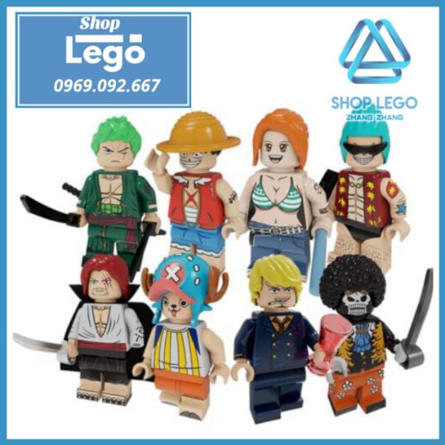 Xếp hình One Piece Luffy
- Zoro - Nami - Chopper - Shanks - Brook
- Franky - Sanji Lego Minifigures Pogo PG8244