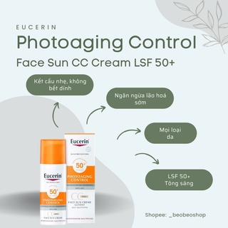 [SALE] Kem chống nắng Eucerin Photoaging Control Face Sun CC Cream LSF 50+ - Tông sáng