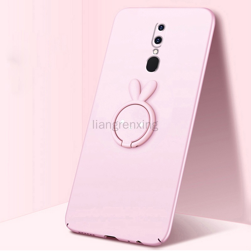 Ốp lưng silicone hình con thỏ có nhẫn đỡ cho OPPO F11 F11 PRO