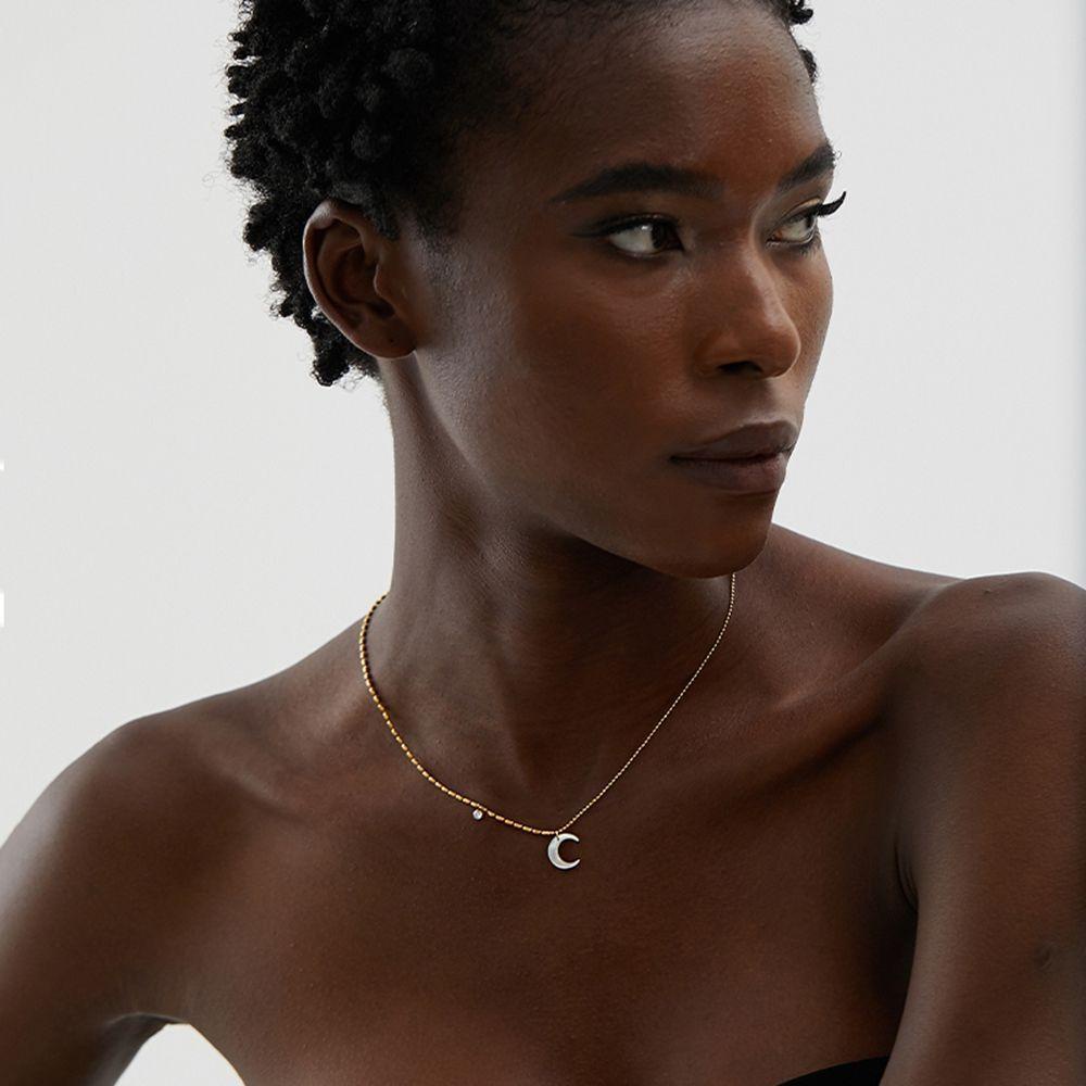 Vòng cổ Mặt Hình Mặt Trăng Phong Cách Hàn Quốc Cho Nữ