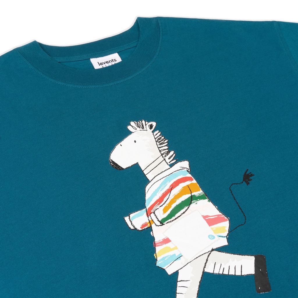 Áo Thun Levents &quot;My Animals&quot; Series Zebra/ Dark Green
