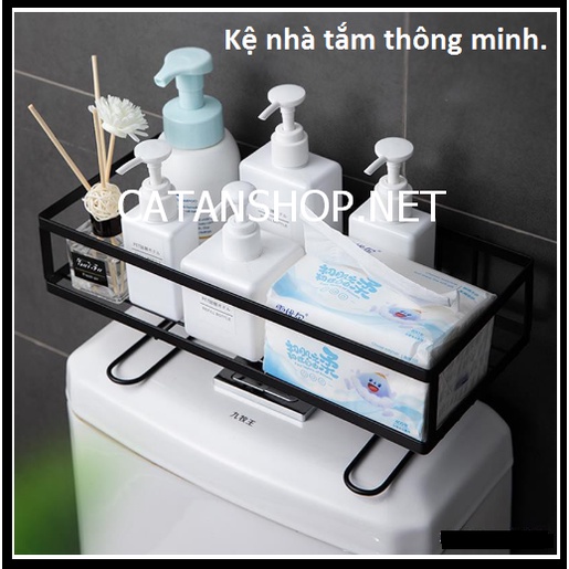 Kệ sắt để đồ trên nắp bồn cầu có chân gác bồn vệ sinh thông minh , kệ để đồ nhà tắm tiện lợi GD521-KNT-BC