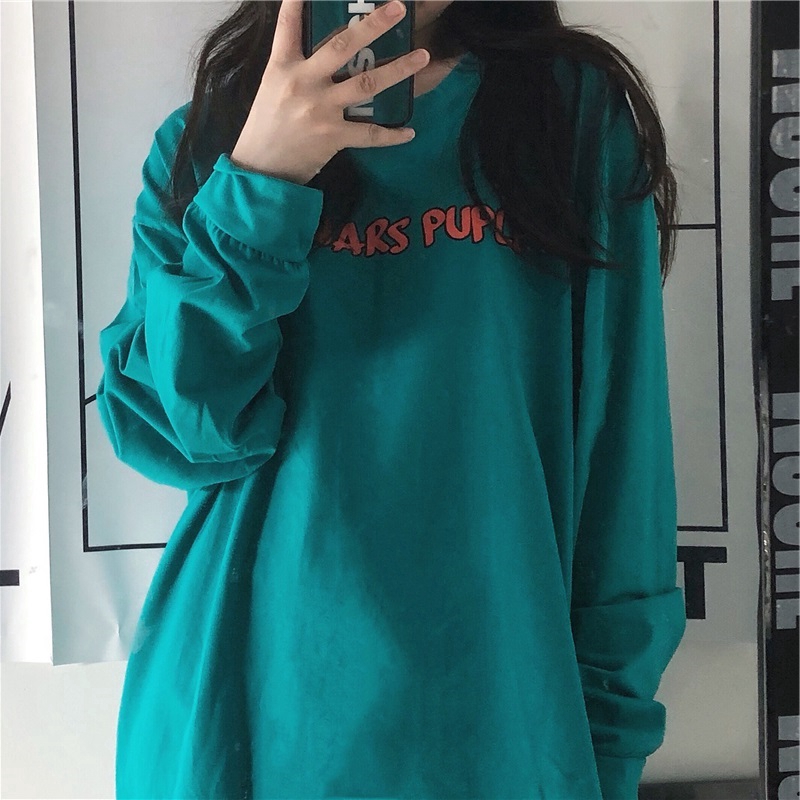 NRVP Áo Thun Tay Dài Phong Cách Hong Kong Harajuku Thời Trang Cho Nữ