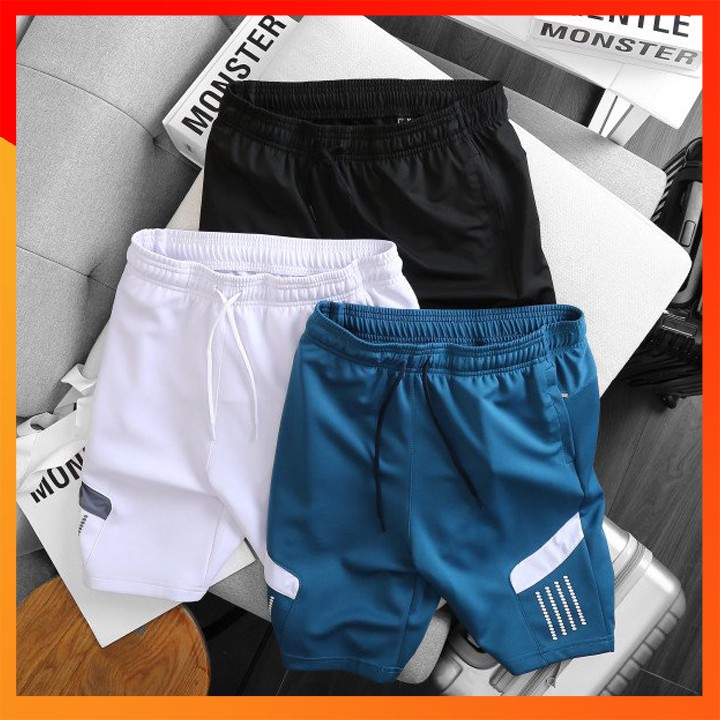 Quần Short Thể Thao Nam STRONGMAN Freeship Lưng Thun Có Dây Luồn, Túi Khóa Kéo, Thun Lạnh Thể Thao 4 Chiều Cao Cấp