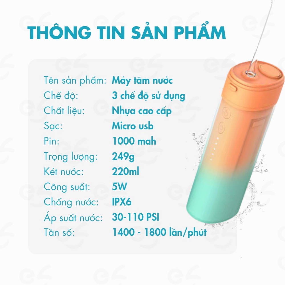 Máy tăm nước cầm tay, tăm nước oral mẫu mới nhất 2021 tiện lợi - bảo hành 6 tháng