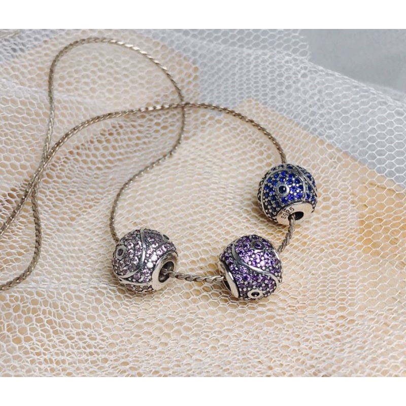 Charm bạc 925 lõi cao su, xỏ vòng Essance Pan