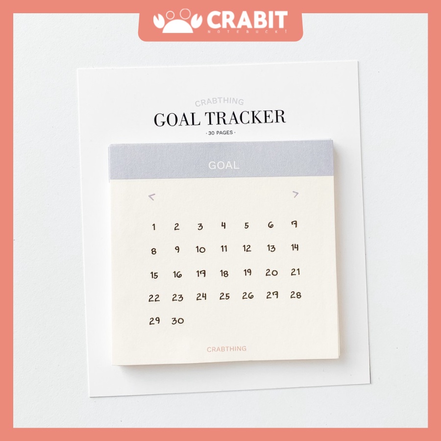 Giấy note theo dõi mục tiêu - Crabit Goal Tracker Notepad - 30 tờ