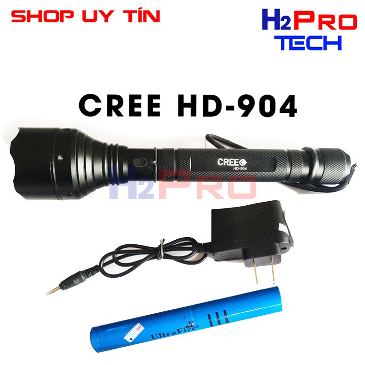 Đèn pin siêu sáng CREE HD-904, pin 18650, chiếu xa 150 met