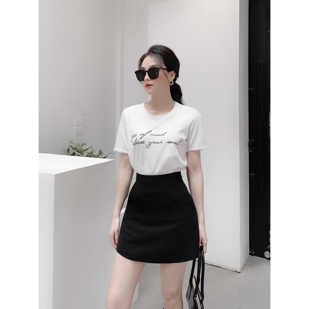 Áo thun chữ cách điệu thời trang thiết kế nữ Calie House A145 | BigBuy360 - bigbuy360.vn