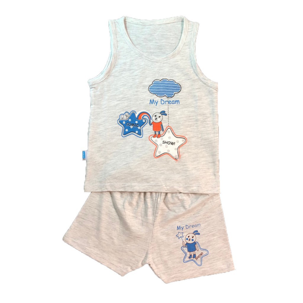 Bộ ba lỗ trẻ em BABY LEO 100% cotton Thái Hà Thịnh