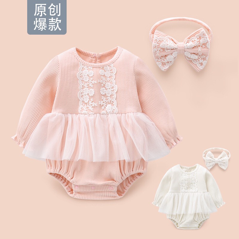 Body váy ren kèm turban cho bé yêu_