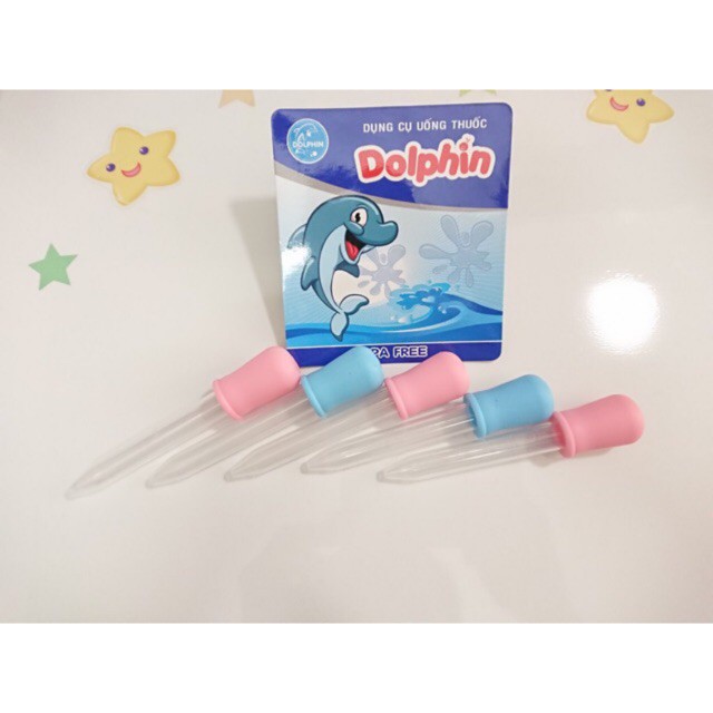 Dụng cụ uống thuốc Dolphin - chiết thuốc, sữa - chiết dung dịch có vạch ml cho bé