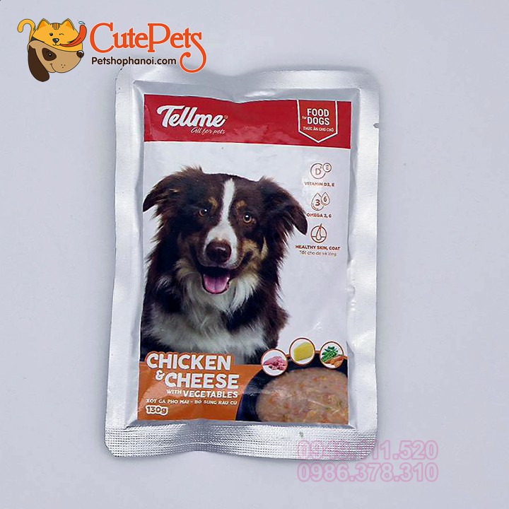 Thức ăn ướt Xốt Tellme 130g dành cho chó - CutePets