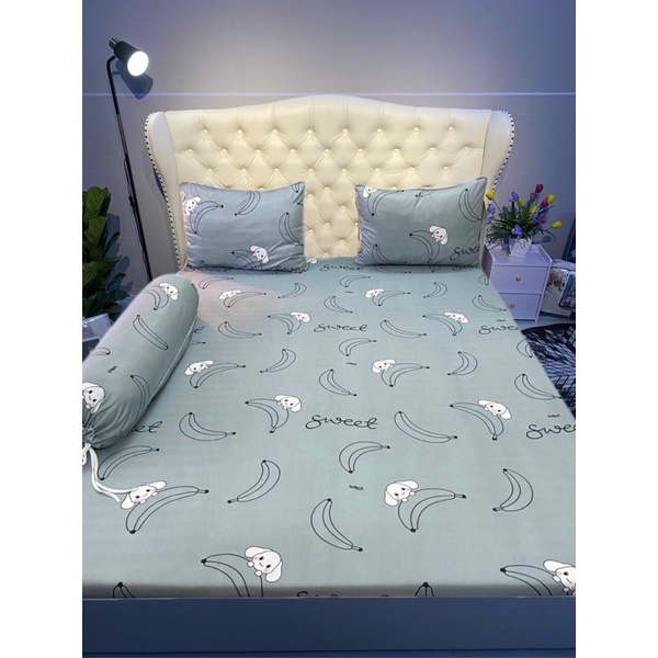 Bộ Drap thun Hàn Quốc 4 món hình quả chuối siêu xinh
