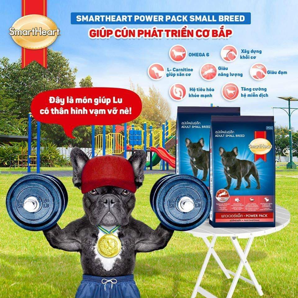 SMART HEART Thức Ăn Khô Dành Cho Chó Bull Pháp - Túi 3kg