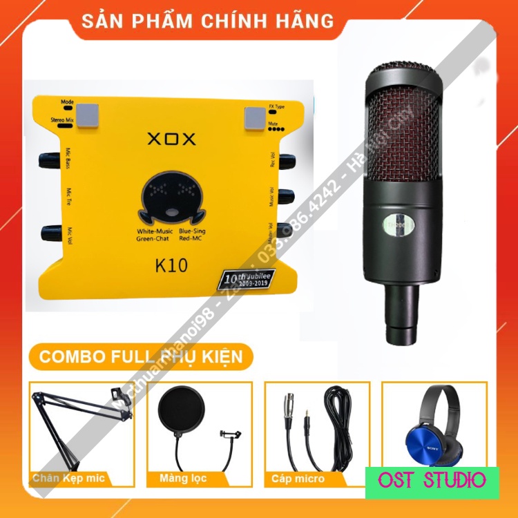 Trọn Bộ Sound Card K10 Kèm Mic Thu Âm TH2068 . Chuyên Livestream , Thu Âm Dễ Dàng Sử Dụng , Chất Lượng Cực Tốt