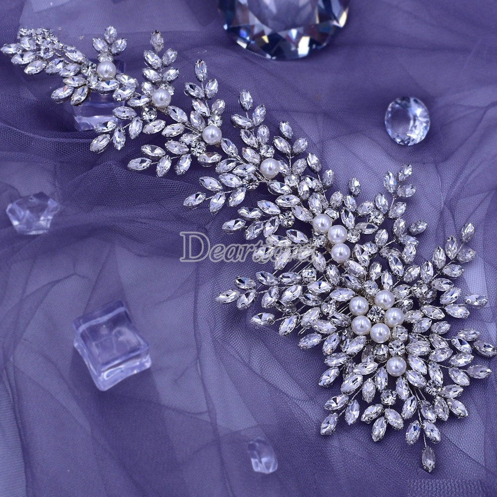 Lược Cài Tóc Đính Đá Và Ngọc Trai Giả Dành Cho Cô Dâu