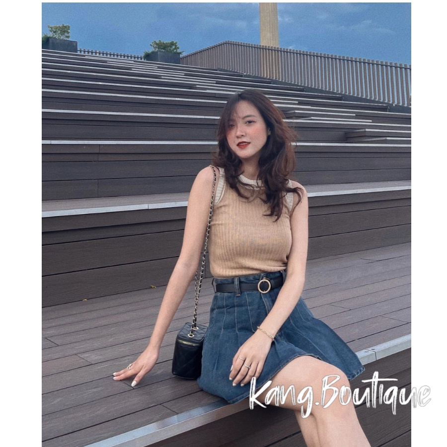 Áo ba lỗ sát nách len tăm CROPTOP áo len mongtoghi nữ hàng Quảng Châu LOẠI 1 Kang Boutique Mã AL003