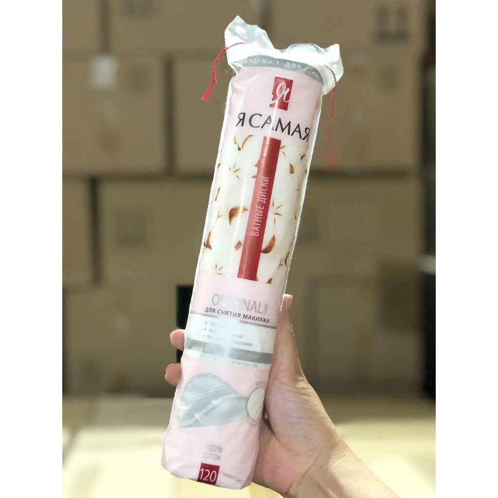 Bông tẩy trang Nga 100% cotton Mẫu mới 120 miếng