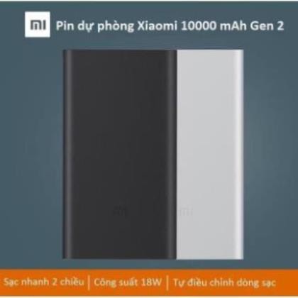 [Freeship toàn quốc từ 50k] Pin Sạc Dự Phòng Xiaomi Gen 2 2 USB 10.000 mAh (2018)