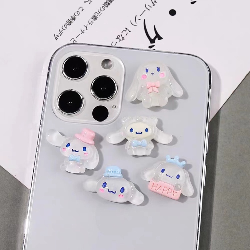 1 Cái / Gói Hạt Nhựa Resin Trong Suốt Hình Chú Chó Tai To Làm Trang Sức Thủ Công DIY