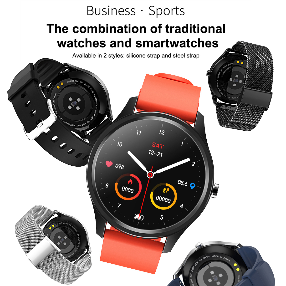 DT55 Đồng Hồ Thông Minh 1.3Inch Full Màn Hình Đồng Hồ Đo Nhịp Tim Nam Nữ Thể Thao Theo Dõi Các Smartwatch Dành Cho IOS android