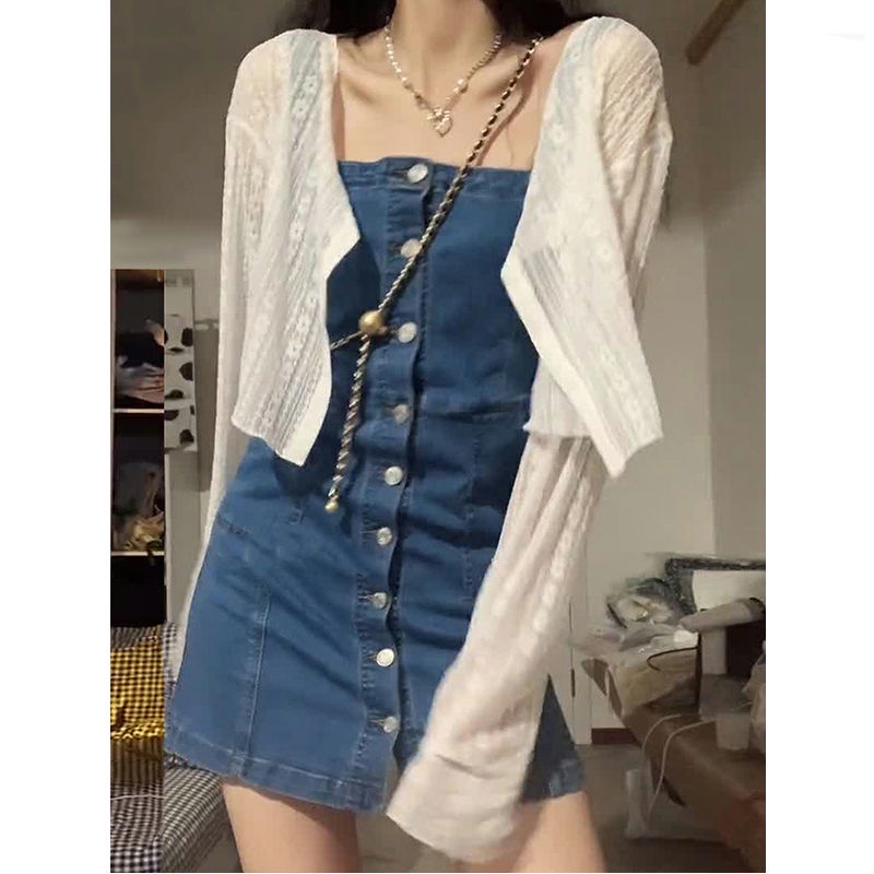 Áo Khoác Cardigan Ren Ngắn Chống Nắng Phong Cách Phương Tây Thời Trang Mùa Hè Hàng Mới Dành Cho Bạn Nữ