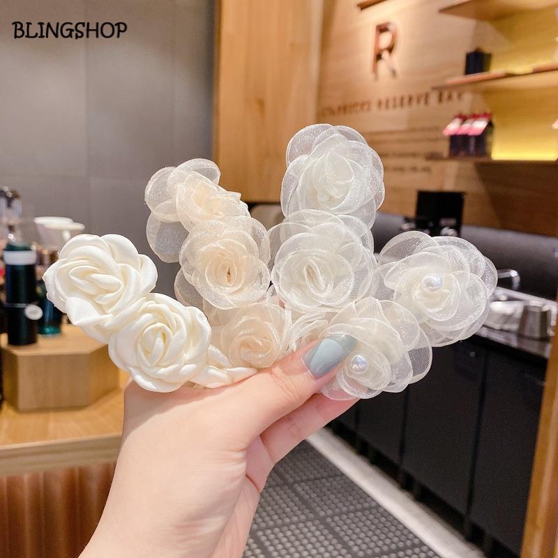 Kẹp Tóc Hoa Trà Trắng Thời Trang Cho Nữ