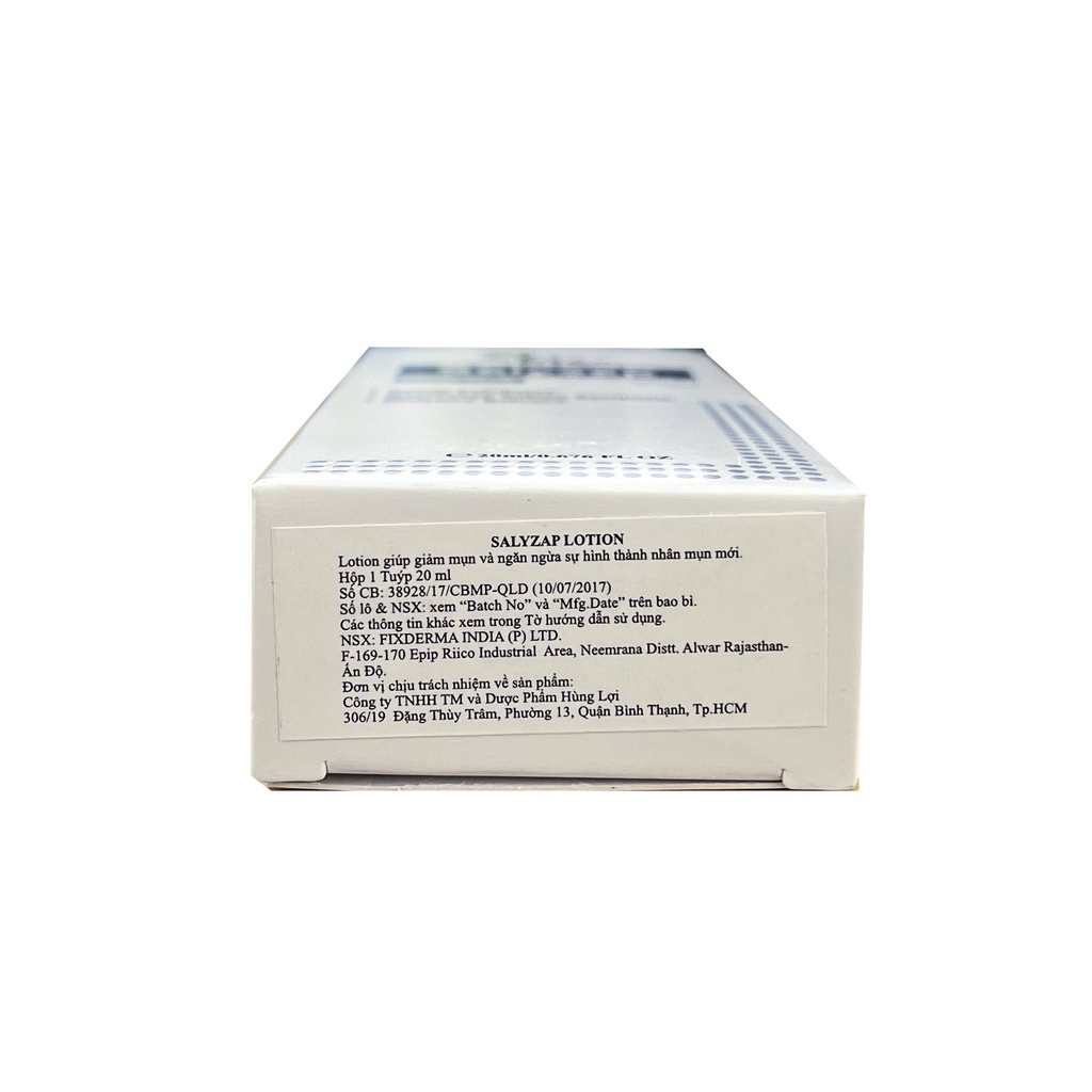Lotion Giúp Giảm Mụn, Kiểm Soát Bả Nhờn Ban Đêm FIXDERMA Salyzap Lotion 20ml