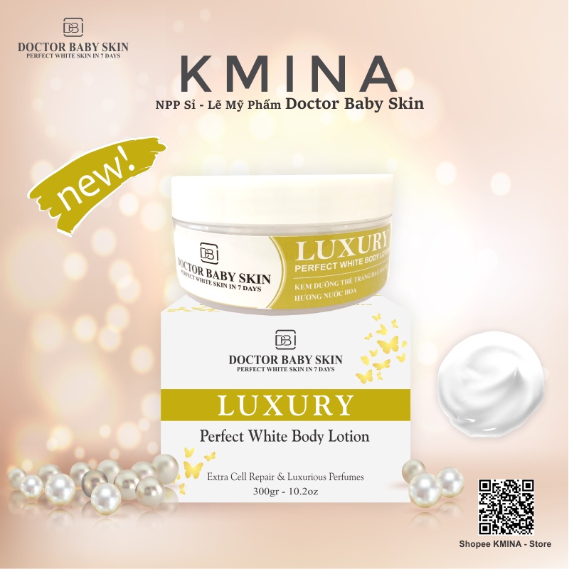 Kem Dưỡng Thể Trắng Toàn Thân Ngày Và Đêm - SATIN & LUXURY - Perfect White Body Lotion - Doctor Baby skin