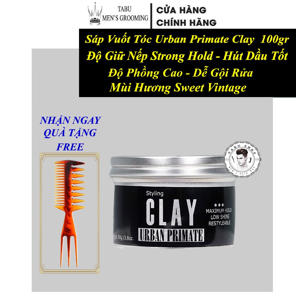 Sáp Vuốt Tóc Urban Primate Clay 90g - Urban Primate Clay Thái Lan