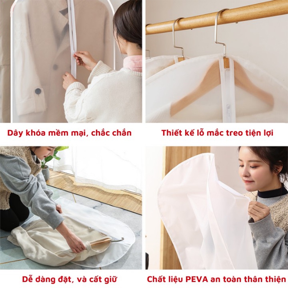 Túi Bọc Kín Quần Áo K9 Chống Bụi Chống Ẩm Mốc Treo Tủ PEVA ,Có Khóa Sắp Xếp Gọn Tủ Quần Áo