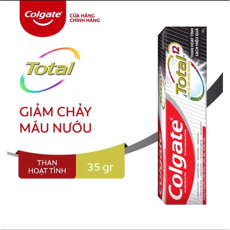 [Date 03.2023] eeKem đánh răng Colgate giảm chảy máu nướu Total than hoạt tính,Colgate Maxfresh trà xanh 40G