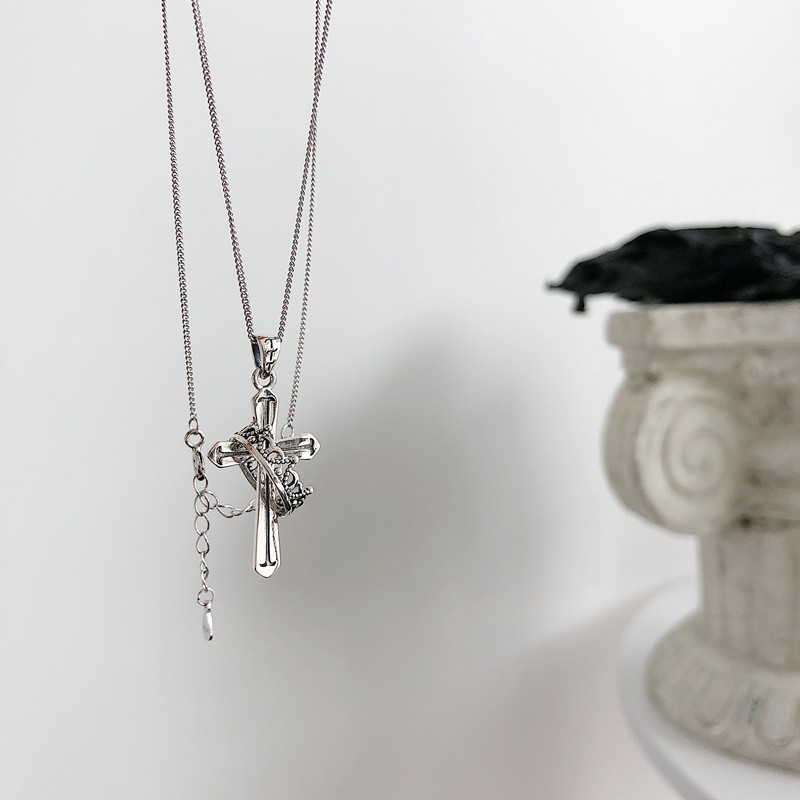 [Ảnh thật] Dây Chuyền Nam/ Nữ ERASHOP 077145 - Chữ Thập Kèm Nhẫn Cá Tính, Cool Ngầu, Rẻ Đẹp