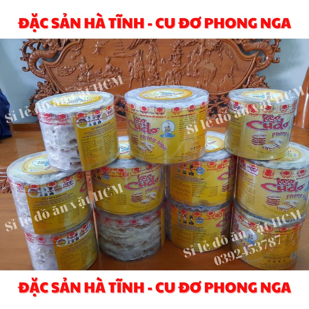 [ĐẶC SẢN HÀ TĨNH] HỘP Vừa 600gr Kẹo Cu đơ Phong Nga Đặc sản nổi tiếng Hà Tĩnh - Cu đơ Phong Nga Đặc sản Hà Tĩnh cực ngon