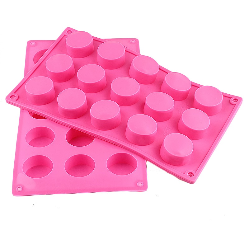 Khuôn Silicone 15 Khoang Hình Trụ Tròn Làm Kẹo Chocolate Cookie,Khuôn Nướng Bánh Vòng,Khuôn Làm Đá,Xà Phòng