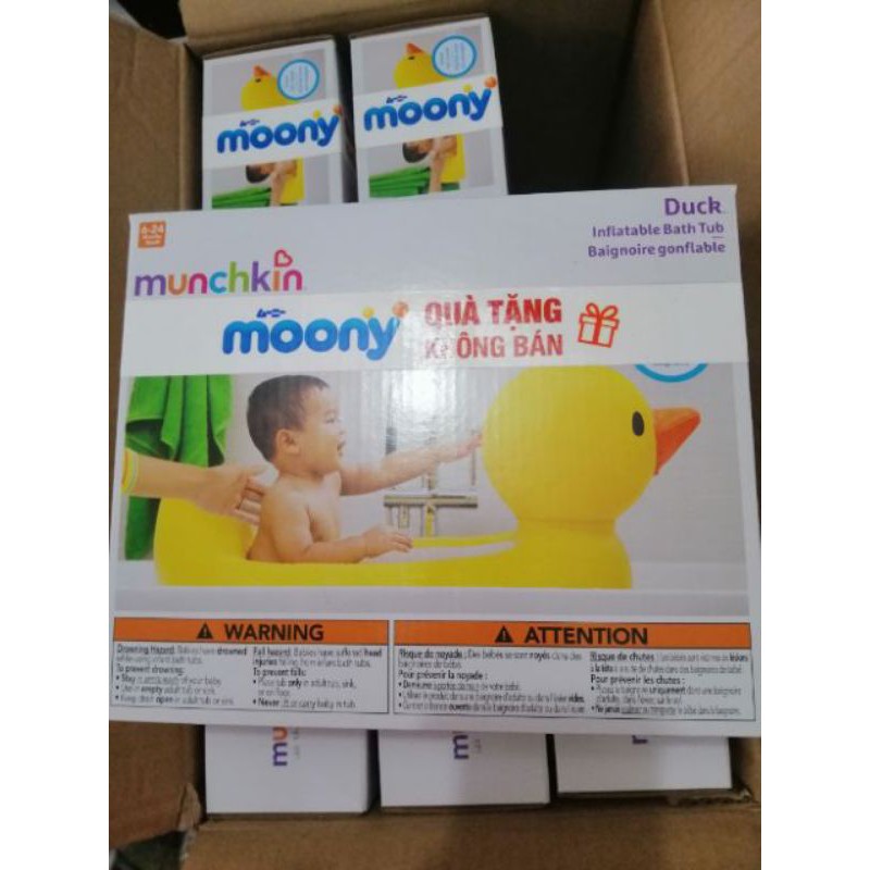  Chậu tắm phao bơi vịt vàng Munchkin cho bé quà tặng Moony