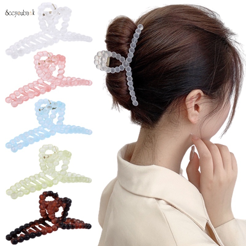 1 Kẹp Tóc Cỡ Lớn Bằng Acrylic Màu Sắc Ngọt Ngào Dành Cho Nữ
