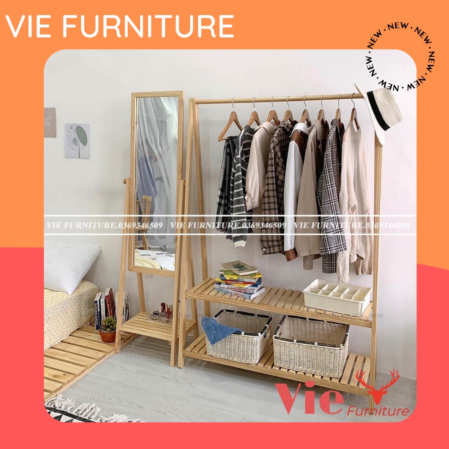 Giá Treo Quần Áo 💗FREESHIP💗 Kệ Treo Quần Áo Chữ A - Sào Treo Đồ 2 Tầng Gỗ MDF Cao Cấp