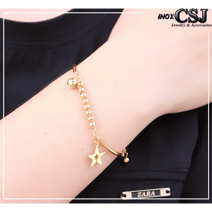 Lắc tay bi tròn gắn ngôi sao xinh xắn