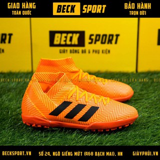 Giày Bóng Đá TQ Nemeziz 18.3 Cam Vạch Đen Cổ Chéo TF