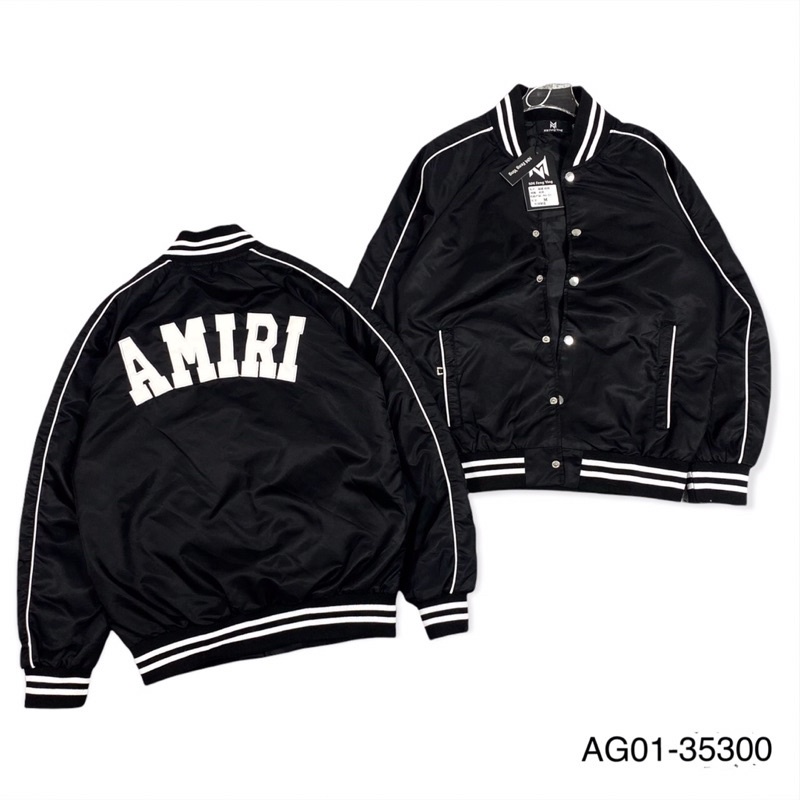 Áo khoác gió amiri nam nữ - áo bomber thêu chữ siêu nét vải gió siêu ấm - áo khoác bomber đôi amiri