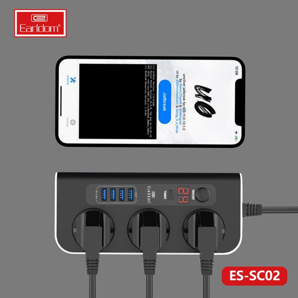 CHÍNH HÃNG EARLDOM Ổ Cắm Điện Đa Năng Nhiều Cổng USB/ USA/ AUS/ UK/ EU Earldom ES - SC02 | Phụ Kiện Thông Minh 247 VN